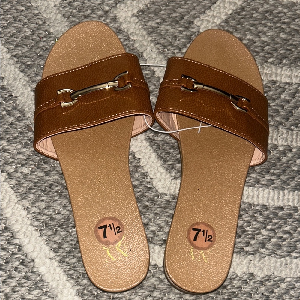 Brown Slide Sandals